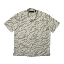 Camicia Tommy Bahama uomo L grande avorio Retsina Waves misto seta manica corta campeggio