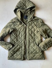 ZARA TRAFALUC Giubbotto Donna Trapuntato Cappuccio Leggero 100 Grammi Verde S