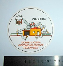 ADESIVO STICKER AUTOCOLLANT AUFKLEBER VINTAGE ORIGINAL POLIGOM GOMMA LIQUIDA
