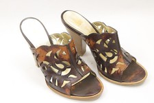 BRACCIALINI women shoes sz 7 Europe 37.5 brown leather S7164