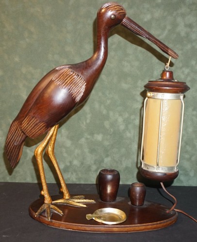 1950s wooden table lamp - wooden,