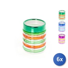 6x Barattoli In Vetro Tondo