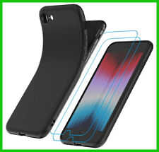 Cover Nera per Apple iPhone 7 / 8 / SE 2020 2022 Silicone Nero + Pellicola Vetro