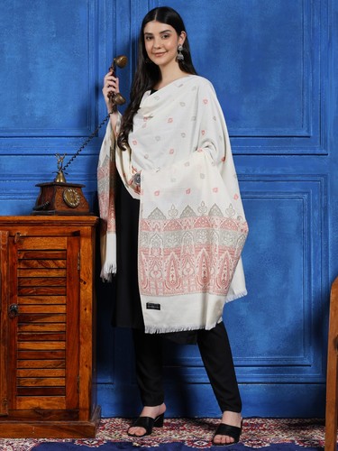 Bianco cashmere pashmina - cashmere, lana