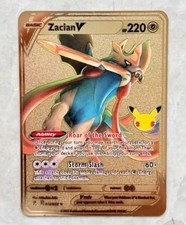 Pokemon Card - Zacian V 016/025 Gold Metal Card - Fanmade Metal Card