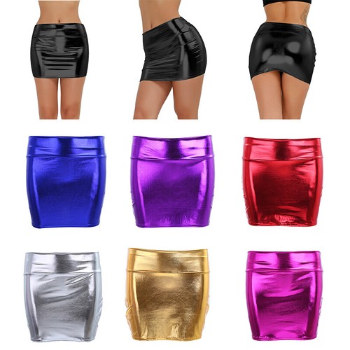 Minigonna donna metallizzata