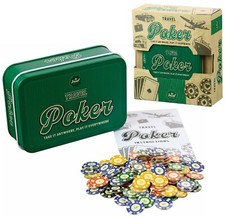 Set Poker da Viaggio Compatto Portatile Tascabile Gioco di Carte Viaggio Poker Chips