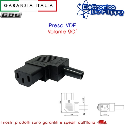 Presa vde volante - 90, gradi