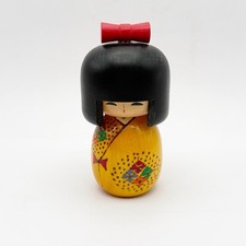 BAMBOLA GIAPPONESE KOKESHI alta 5 pollici LEGNO DIPINTO A MANO