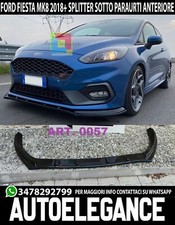 0057 SPLITTER SOTTO PARAURTI ANTERIORE ABS NERO LUCIDO ADATTO FORD FIESTA MK8 ST