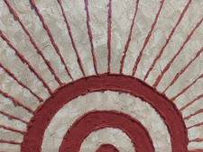 40x30 Quadro moderno in rilievo - Sole Astratto - Materico Gesso e Acrilico