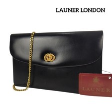 Borsa a tracolla LAUNER LONDON catena pochette borsa festa pelle nera autentica