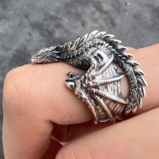? Anello Drago Gothic Punk Regolabile – Artiglio Alato Fantasy Unisex ?✨