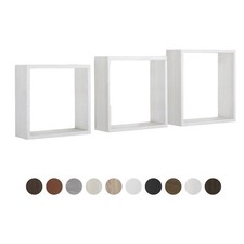MENSOLE A CUBO DA PARETE SET DI 3 PZ COMPONIBILE VARI COLORI MOD. INCUBO SLIM