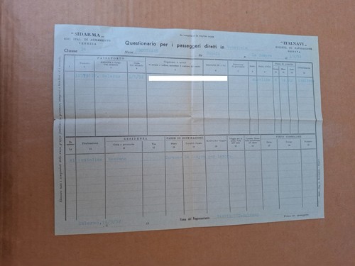 Documento emigrazione sassano - documento,