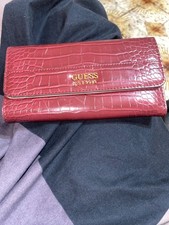 portafoglio della Guess bordeaux di pelle ancora nuovo mai usato 