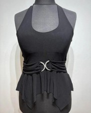 cami collo alto nero vintage