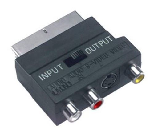 Adattatore scart rca v con - scart,