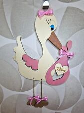 Fuoriporta nascita Cicogna con sacco personalizzabile rosa / azzurro