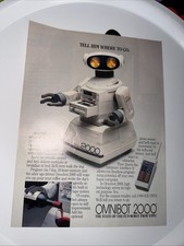 OMNIBOT anni 80 vintage ROBOT SEMPRE SOLEGGIATO A PHILADELPHIA PUBBLICITÀ STAMPA NATALE