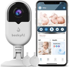 BeckyAI Baby Monitor: Videocamera 2K HD, Monitoraggio Respiratorio e Sicurezza
