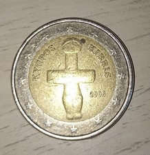 Moneta 2 Euro CIPRO Idolo di Pomos ΚΥΠΡΟΣ KIBRIS 2008 BB Circolata