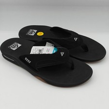 REEF "Fanning" Sandalo Infradito Uomo e Suola Apribottiglie (Nero) - NUOVO