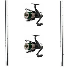 Canna Pesca Carpfishing Kit 2 Canne Con Mulinello E Filo Carpa Mt. 3,60