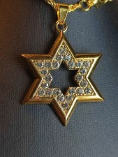 Israele Stella di Davide Collana Ebraica in Oro Fede Sinagoga Preghiera Gerusalemme