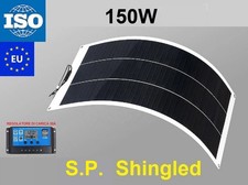 Kit pannello solare flessibile 150W Shingled per barca camper 1120x500mm.