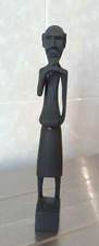 Statua Africana Uomo In Legno Dipinto Alta 21 Cm Vatusso Masai 