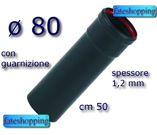 Canna fumaria tubo fumi 80 - fumi, d
