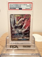 2018 POKEMON SOLE E LUNA DRAGO MAJESTY #48 BIANCO KYUREM GX PSA 10