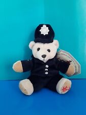 "HAMLEYS" peluche Orso "LONDON POLICE", colore beige e blu, altezza 15 cm.