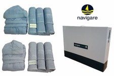 Completo Bagno 6 pezzi. NAVIGARE, SAIL. Accappatoio + Asciugamano + Telo bagno.
