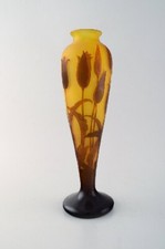 Paul Nicolas / Nancy per D'argental, Francia. Grande vaso art nouveau, vetro ...