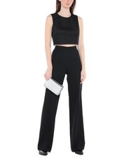 RRP €720 CALVIN KLEIN 205W39NYC Borsa pochette con patta in pelle metallizzata logo tracolla a catena