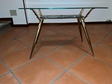 TAVOLINO DA SALOTTO VINTAGE, ANNI 50, CON PIANO IN VETRO.