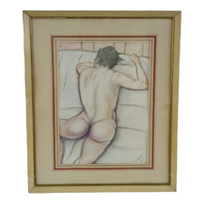 Quadro Dipinto Disegno Nudo Maschile Matita Matite Colorate con CORNICE del 2013