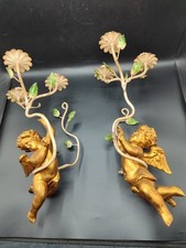 Angeli, putti, candelabri, porta candele antichi, Old angels candlestick