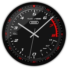 Orologio da parete Nero 30cm Silenzioso Contagiri per Fan Audi RS Sport Analogic