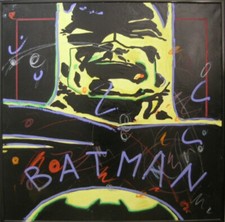 Enrico Manera "Batman" tecnica mista su tela cm.100x100 sul retro firma e data