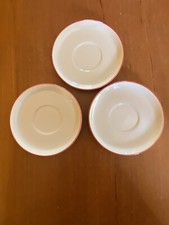 TOGNANA 3 PIATTINI CAFFÈ IN BIANCHI  CON PROFILO ROSSO  DIAMETRO 11,5 cm
