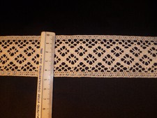 NASTRO TRINA PIZZO MERLETTO UNCINETTO ALT 4,5 CM ECRU CORDA COTONE VENDITA A MT