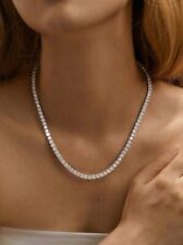 Collana Tennis Bianca Swarovski Elements Cristalli Originali Donna 2mm Acciaio