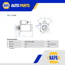 Motorino di Avviamento Adatto per RENAULT CLIO Mk1 2.0 94 a 96 F7R700 Bosch 7700113208 Qualità