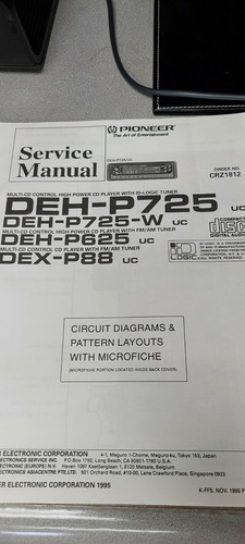 Pioneer deh p725 p625 - pioneer, /