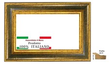 Cornice in legno oro e verde