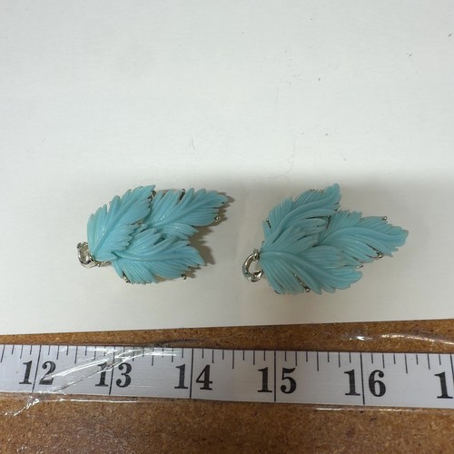 Orecchini foglia blu vintage - foglia,