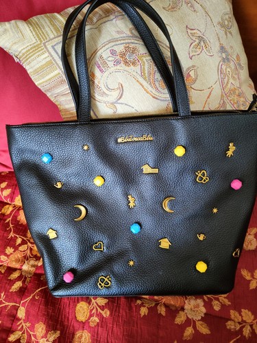 Borsa tosca blu shopper nera - tosca,